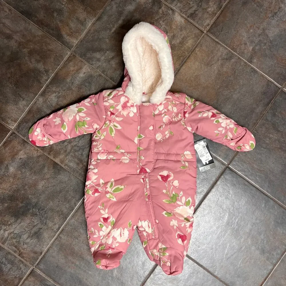 The children's place Baby girls floral snowsuit size 0/3